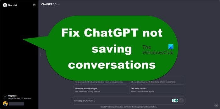 Why doesn't ChatGPT save conversations?