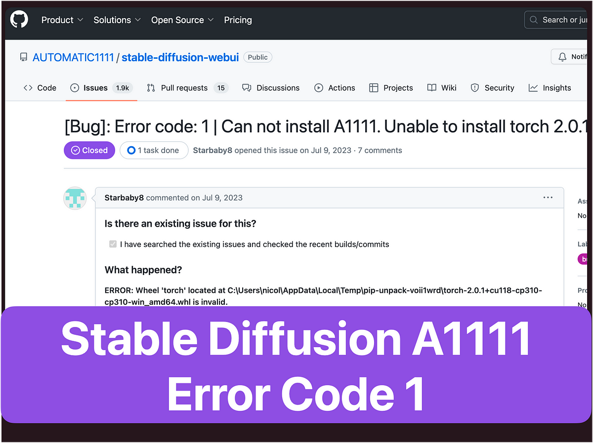 How to Fix Stable Diffusion a1111 Error Code: 1