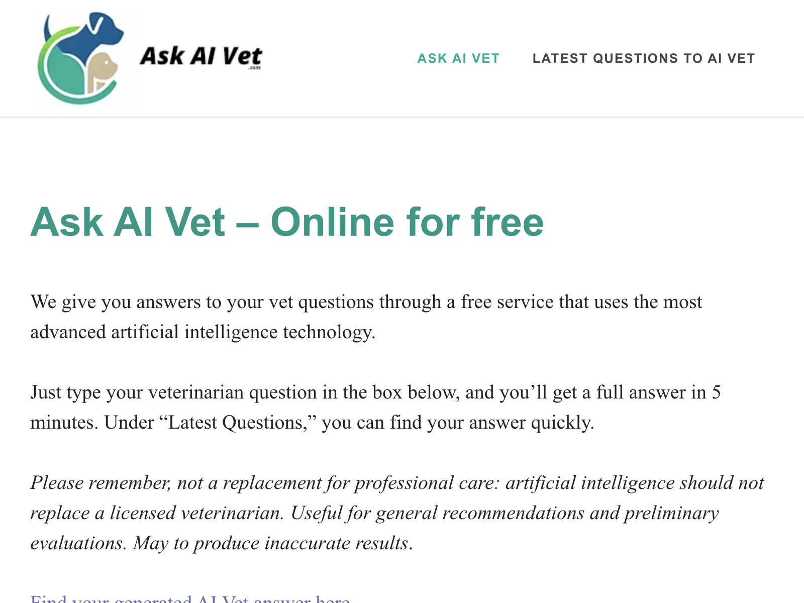 Ask Ai Vet preview